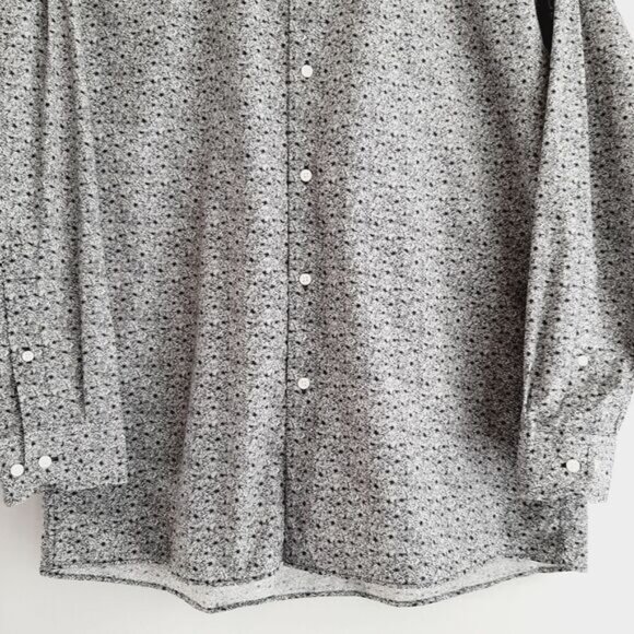BEN SHERMAN Floral 100% Cotton Button Down Casual Shirt B&W Men's Sz L - Picture 4 of 12